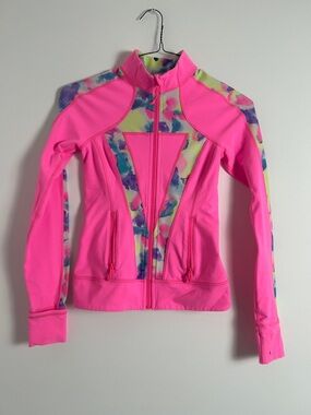 Ivivvia Lululemon Girls Pink Tye Dye Zip Up Jacket size 12